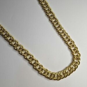 Vintage Thick Golden Tone Chain Heavy Metal Necklace No Clasp Approx 40"